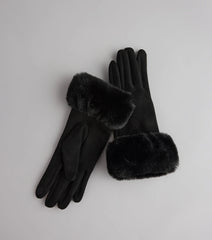 Cold Weather Luxe Faux Fur Trim Gloves