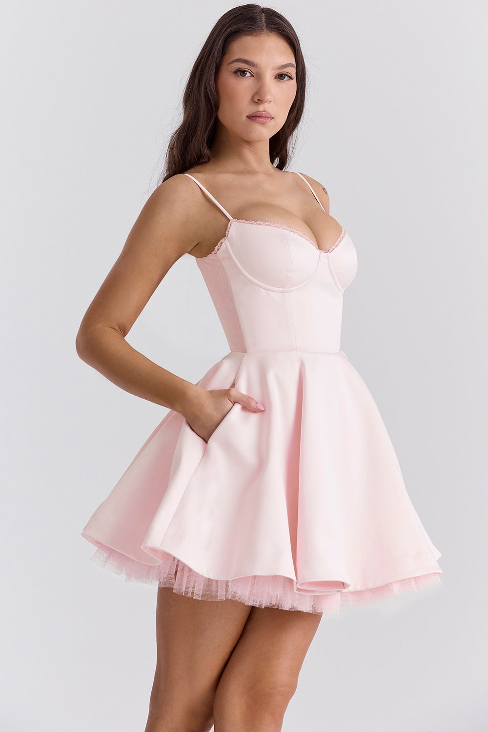 cinderella pink tulle mini dress