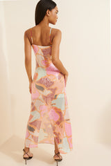 Colorblock Floral Sequin Dress