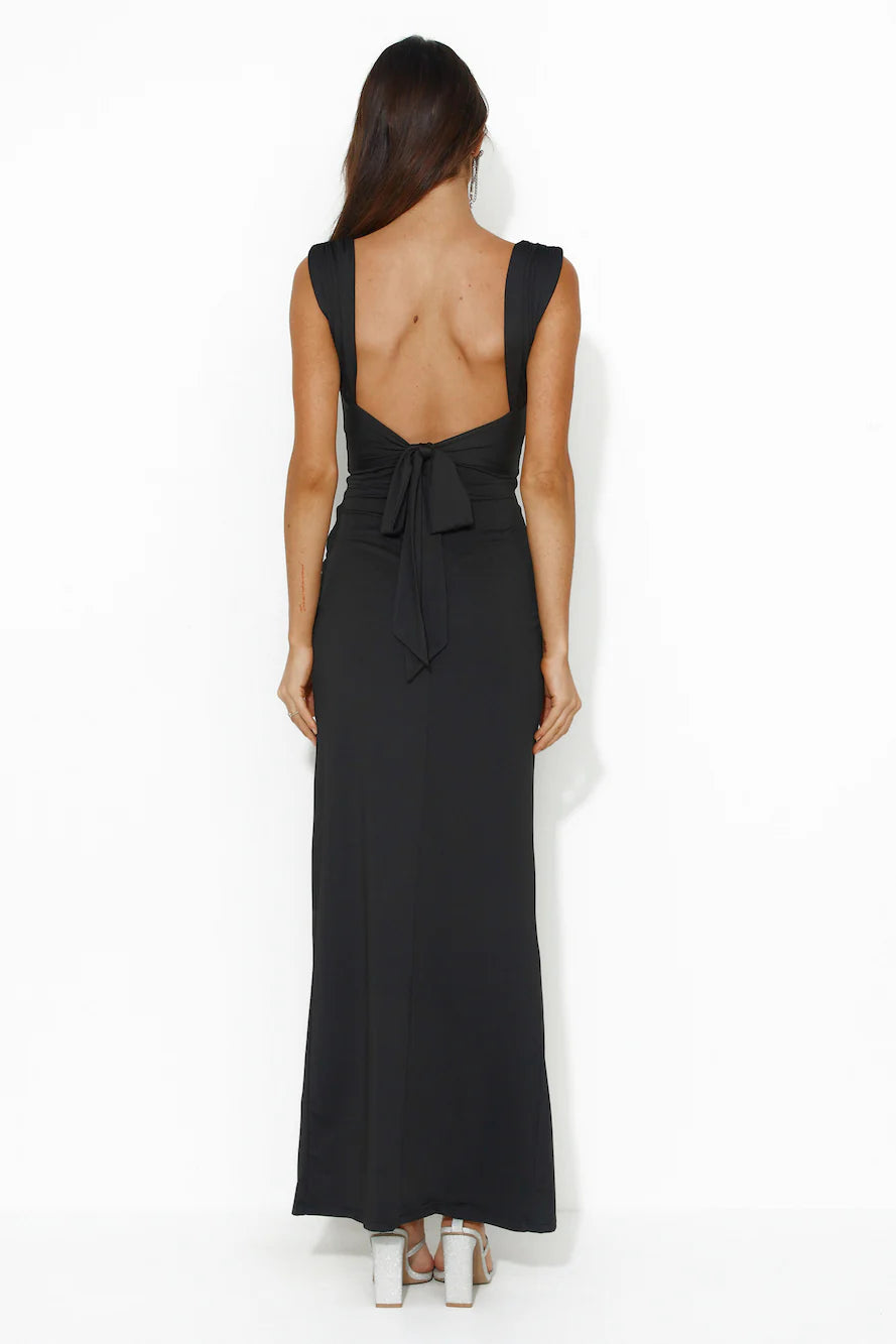 Fitted For You Maxi Dress Black