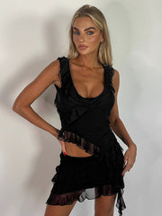 Sexy Bodycon Mini Skirt 2 Piece Set