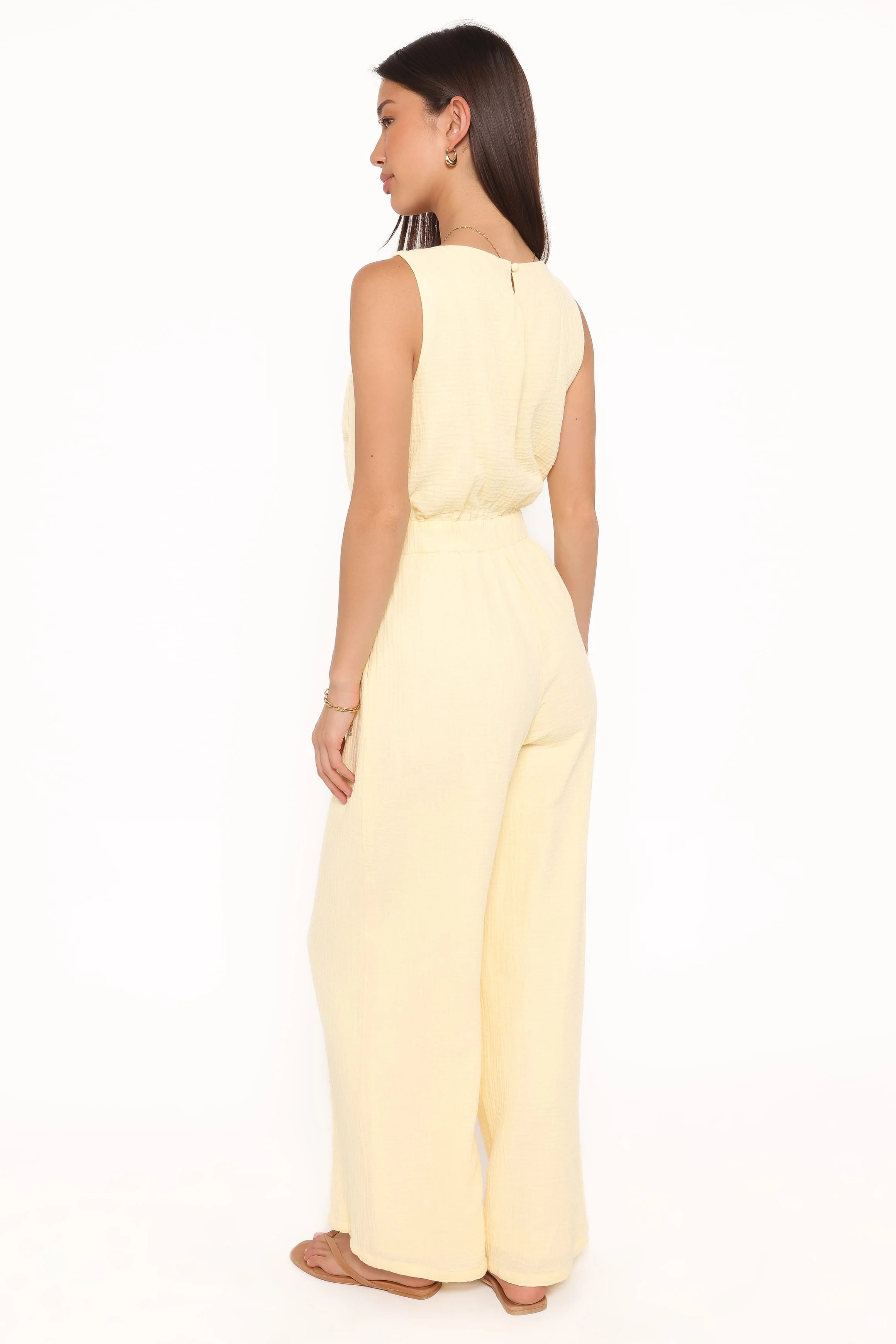 Brenna Cotton Jumpsuit - Baby Yellow