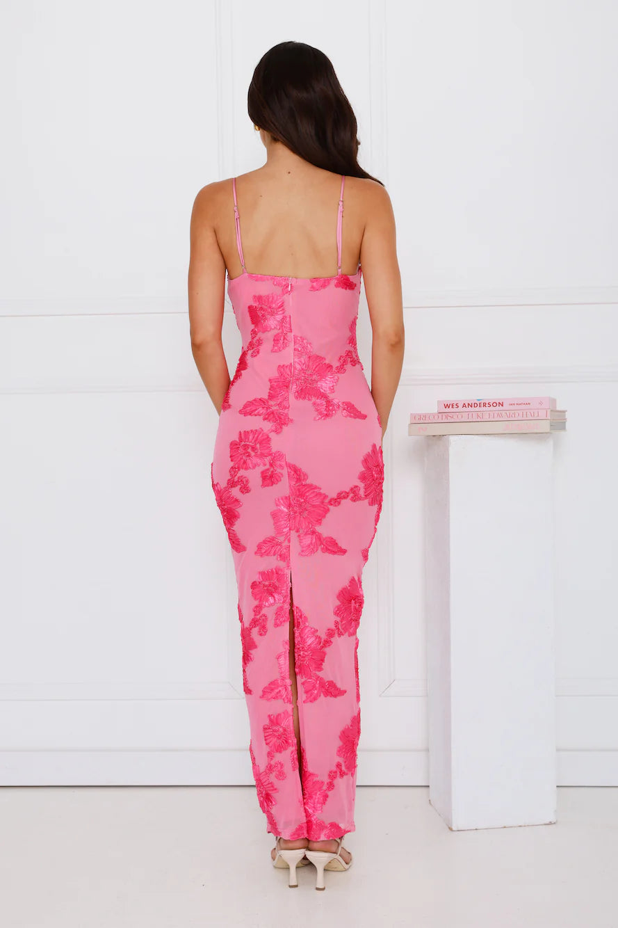 Estelle Mesh Maxi Dress Pink