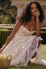 ivory meadow print cotton bustier sundress