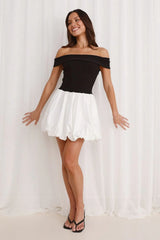 Oceanfront Off Shoulder Mini Dress Black