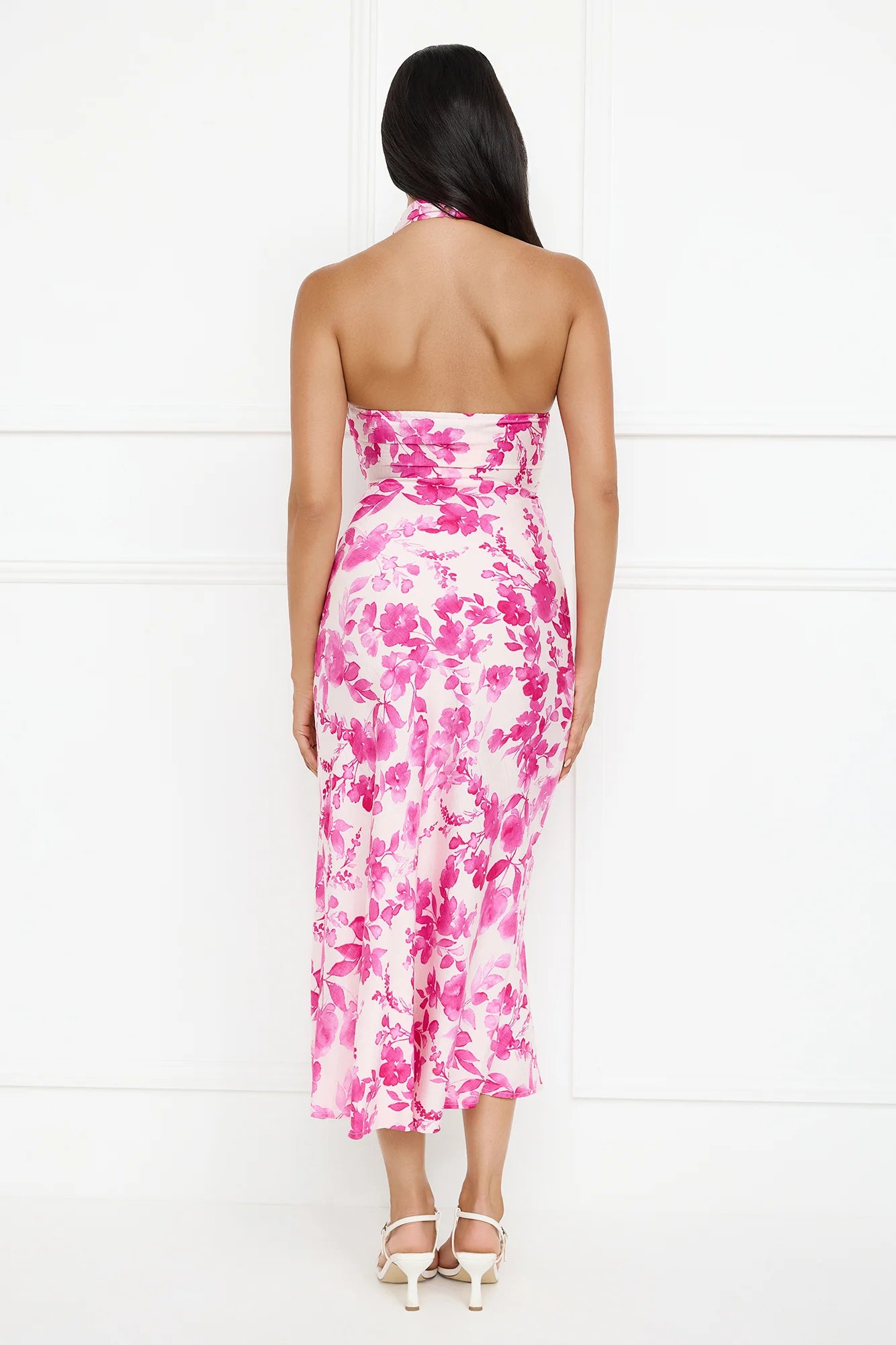 Cupid's Kiss Halter Midi Dress Pink