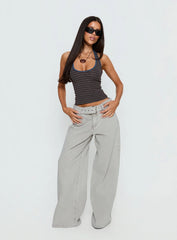 Sugar Talking Halter Top Multi Stripe