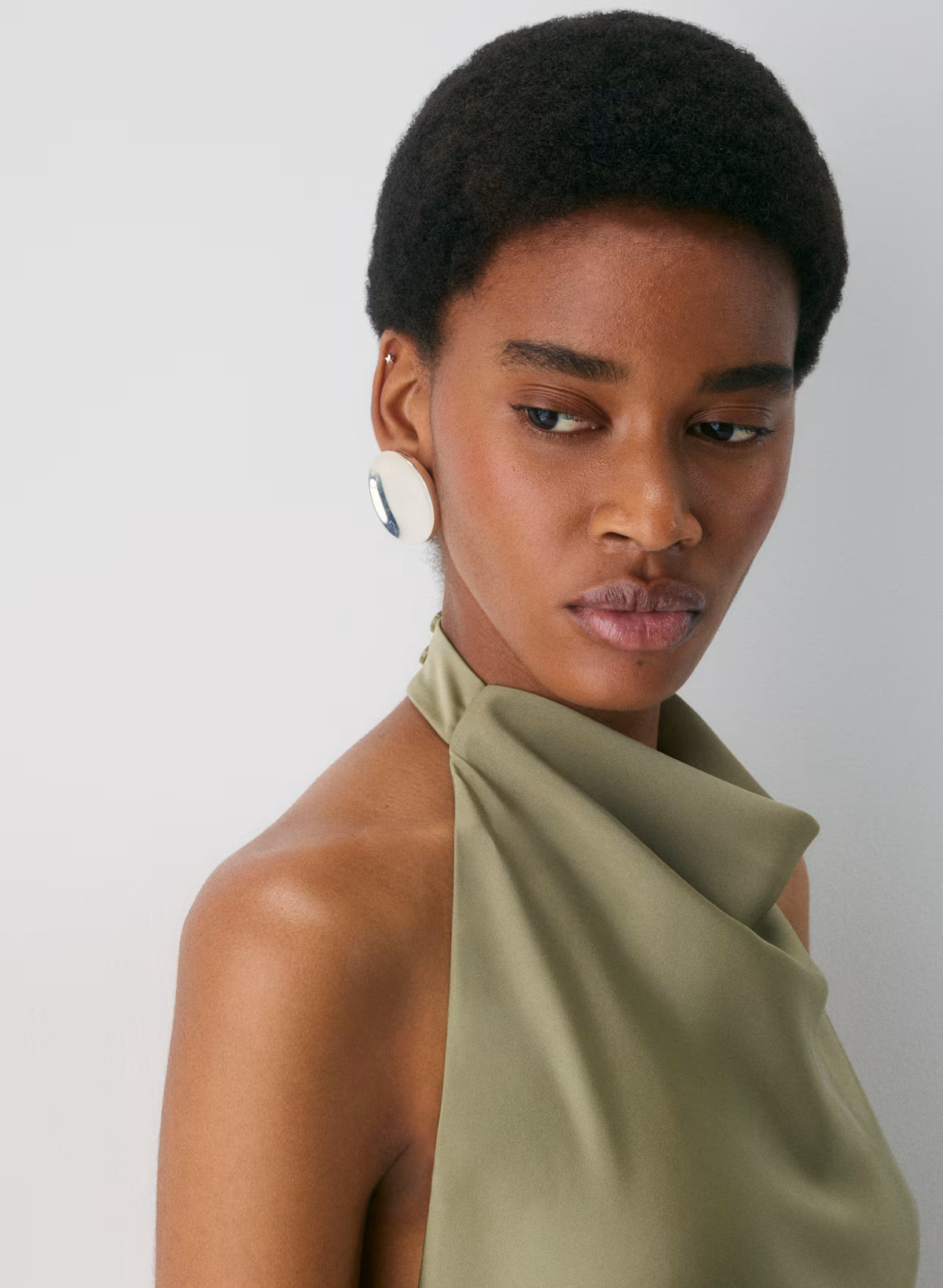 Audience Satin Mini Halter Dress