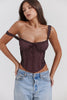 rich brown lace back corset
