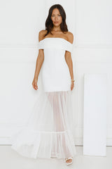 Moonbeam Reverie Off Shoulder Maxi Dress White
