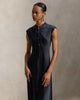 Lace-Up Satin Dress