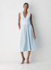 Cotton poplin midi dress with Contour bodice