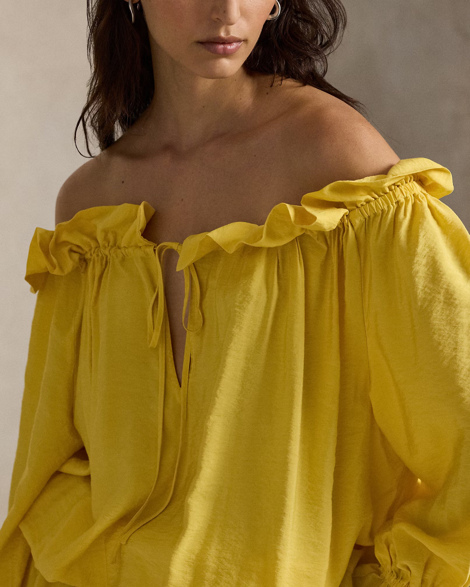 Off-the-Shoulder Crepe Dress