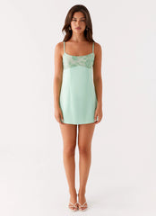 Zion Beaded Micro Mini Dress - Sage