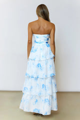 Sunlit Serendipity Strapless Maxi Dress Blue