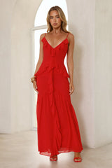 Watch Me Work Maxi Dress Red