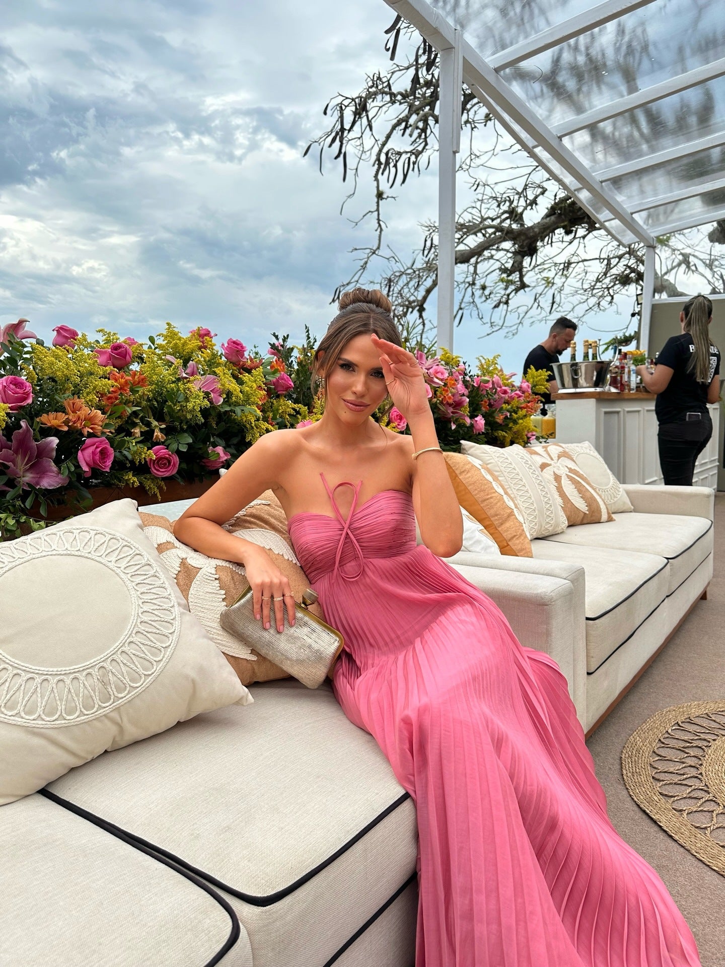 Pleated Tube Maxi Dress