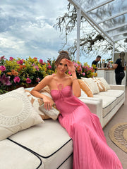 Pleated Tube Maxi Dress