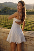 white custom lace broderie anglaise mini dress