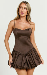 Lioness - Dollhouse Mini Dress in Coffee