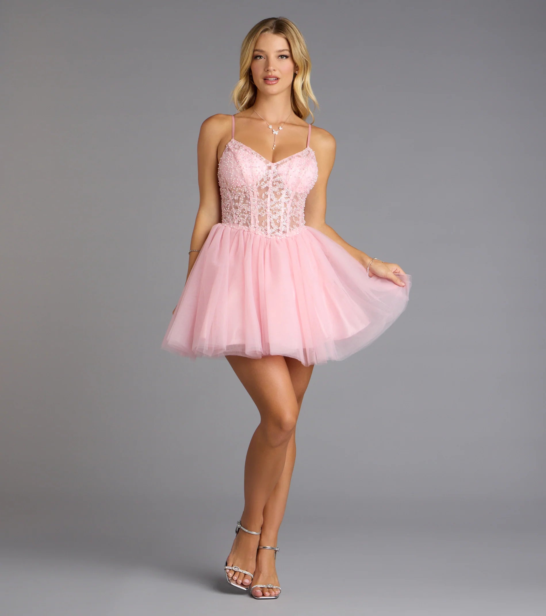 Liza Corset Tulle Skater Dress