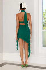 Number Taken Mesh Mini Dress Green