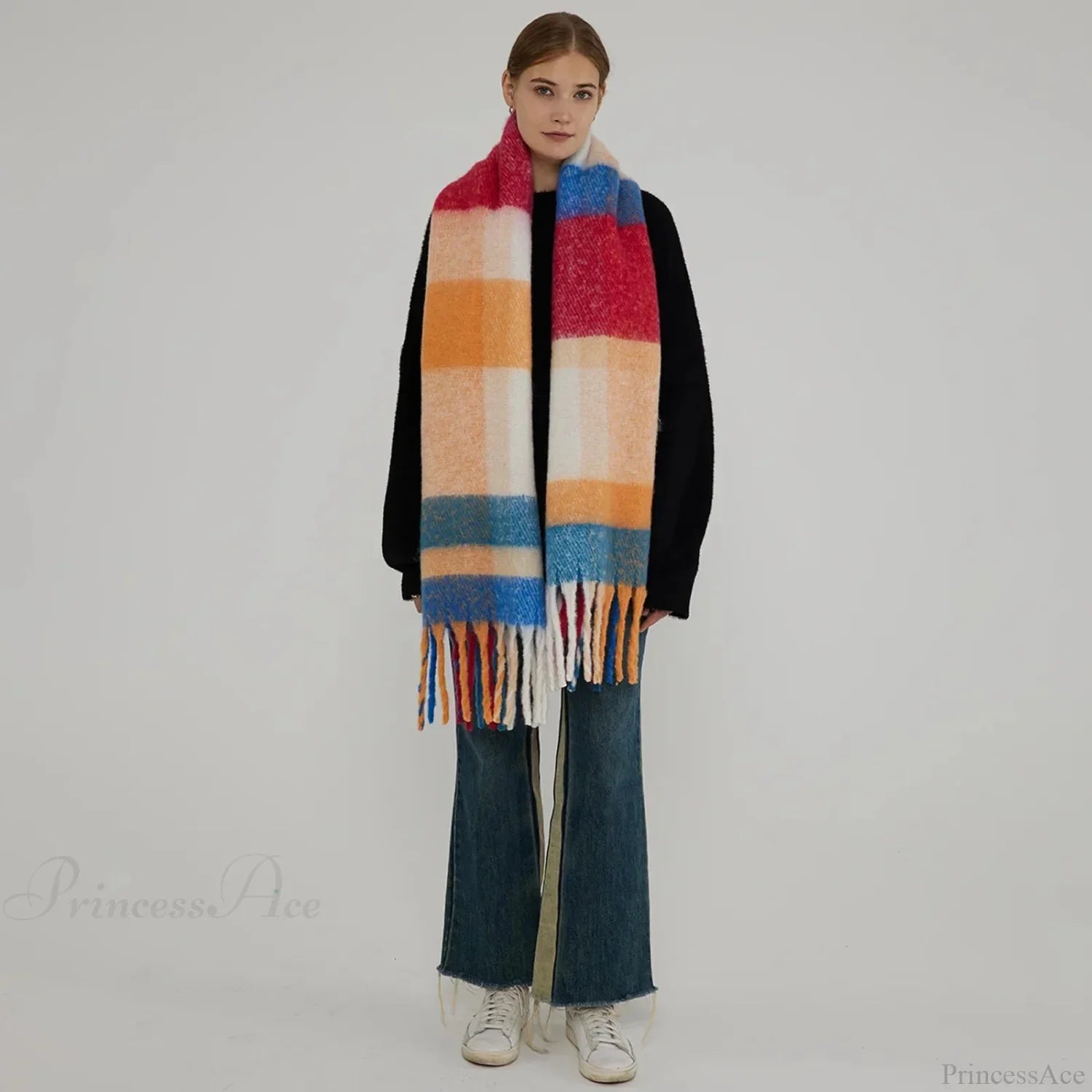 Minimalist Thickened Shawl Neck Scarf - Autumn Winter Imitation Cashmere