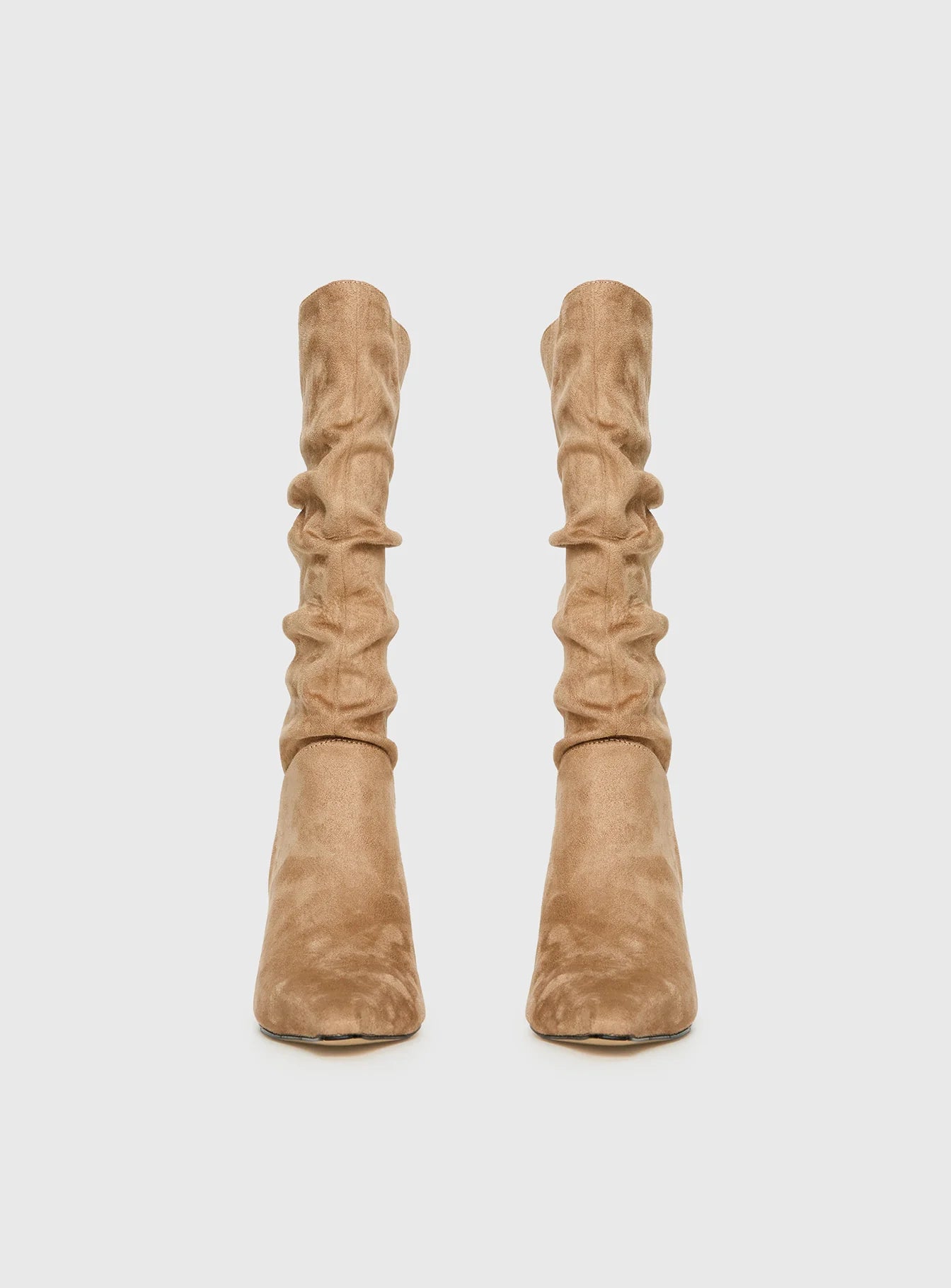 Such A Charmer Faux Suede Scrunch Boot Tan