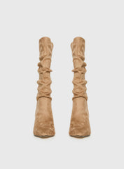 Such A Charmer Faux Suede Scrunch Boot Tan