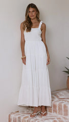 Carlina Tiered Maxi Dress - White