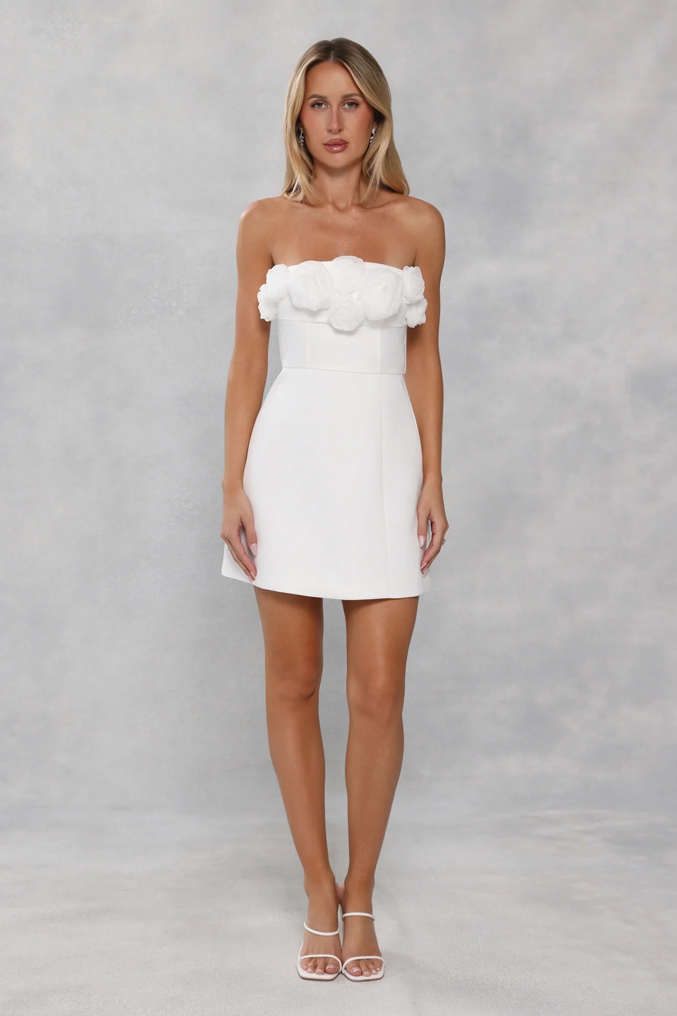 Wild Rose Affair Strapless Mini Dress White