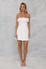 Wild Rose Affair Strapless Mini Dress White