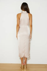 Events On High Satin Midi Dress Champagne