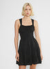 Tiered striped cotton poplin mini dress