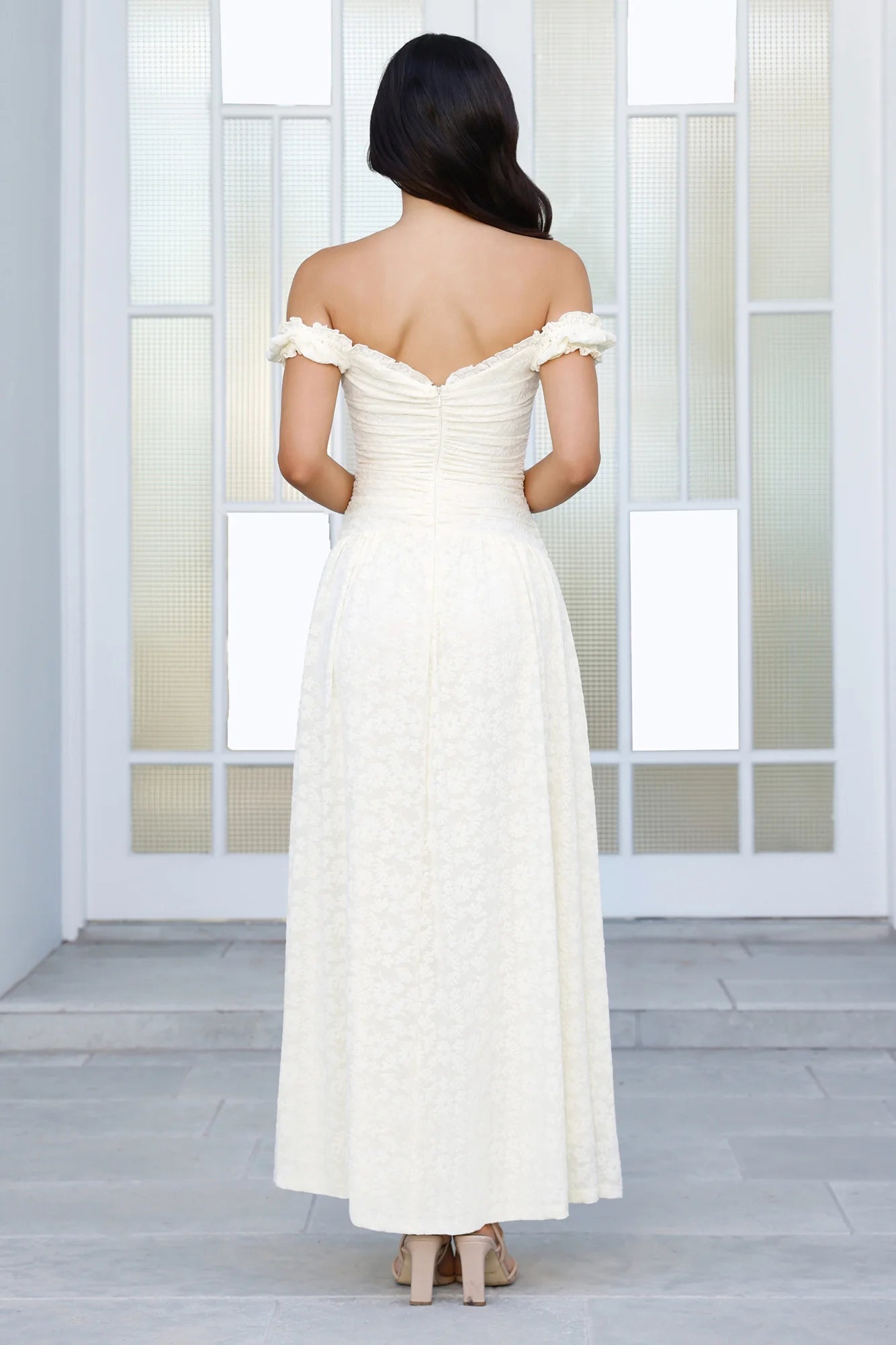 Soft Serve Off Shoulder Maxi Dress Yellow