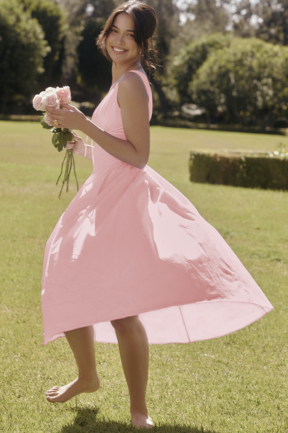 Pink cotton corset sundress