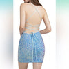 Hero image 0 of Women's Solid Color Glittering Velvet Dress With Beads And Sequins