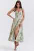 light jade print bustier sundress