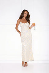 She's Always Right Lace Maxi Dress Yellow