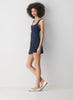 Fit-and-flare micro dress with polka dot pattern
