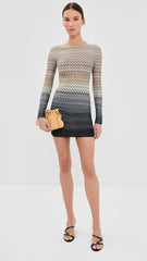Long Sleeved Dress with Boat Neck