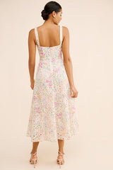 Lilah Eyelet Corset Midi Dress