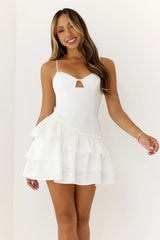 Lipgloss Logic Satin Mini Dress White
