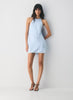 Double satin halterneck mini dress