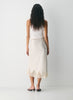 Double satin midi slip skirt with lace trim