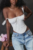 rich brown lace back corset