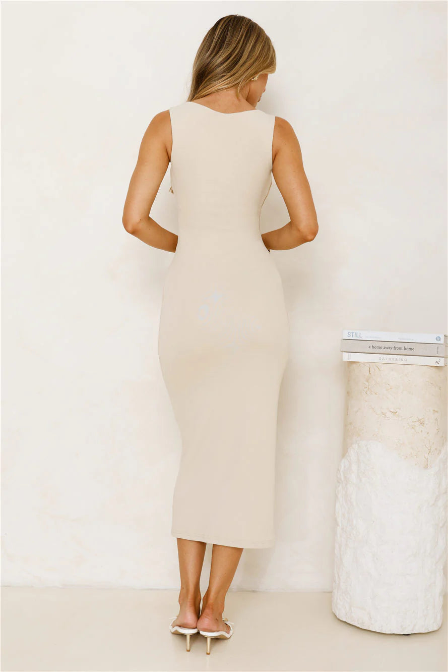 Noir Desire Maxi Dress Taupe