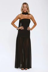 Formal Event Strapless Maxi Dress Black