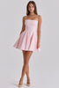pink cotton flared mini sundress