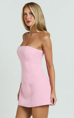 Strapless A Line Dress in Pink